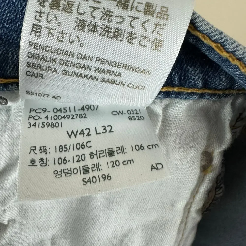 Levi’s 511 Denim Jeans Men’s W42 L32 Medium Wash Denim Straight Leg Utility Work